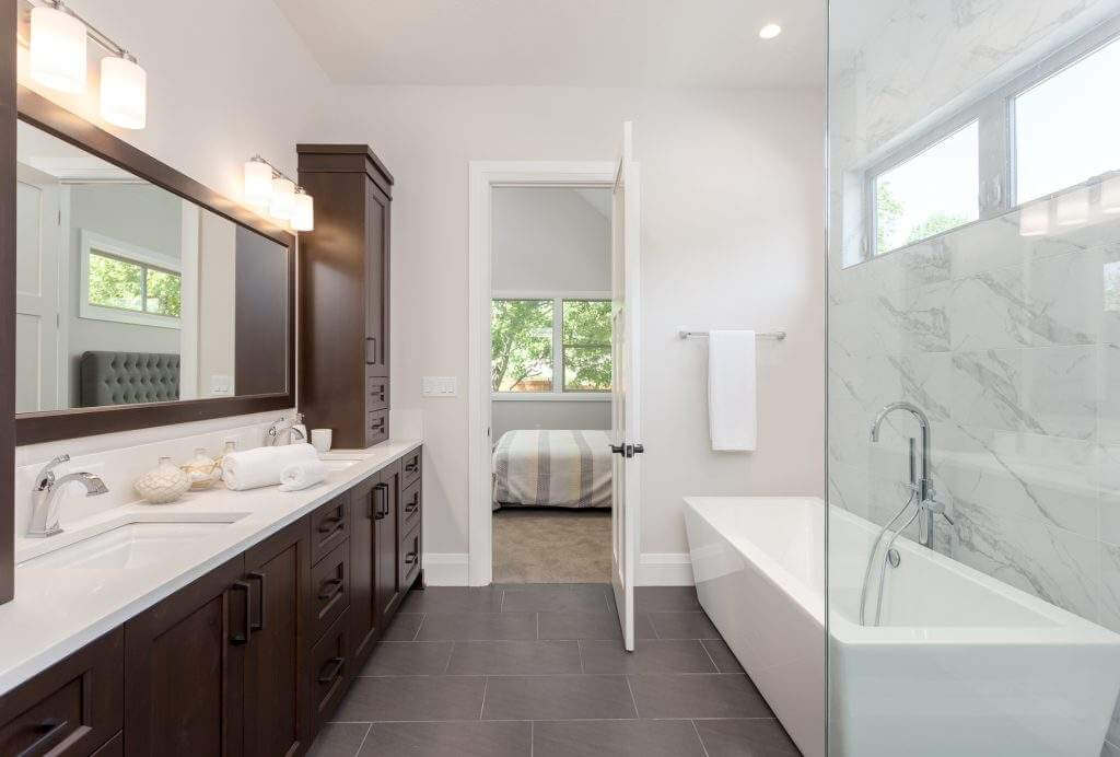 Master bathroom with double vanity