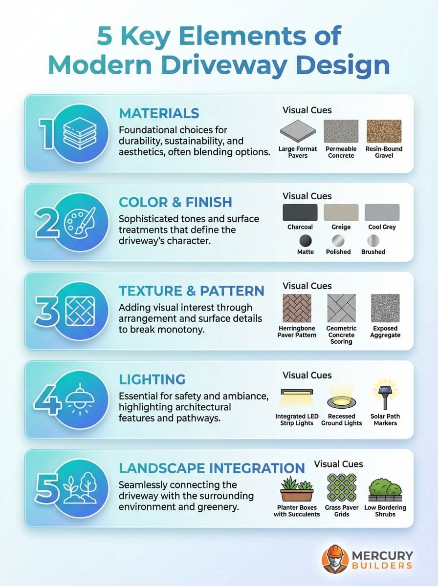 key elements of modern driveway design