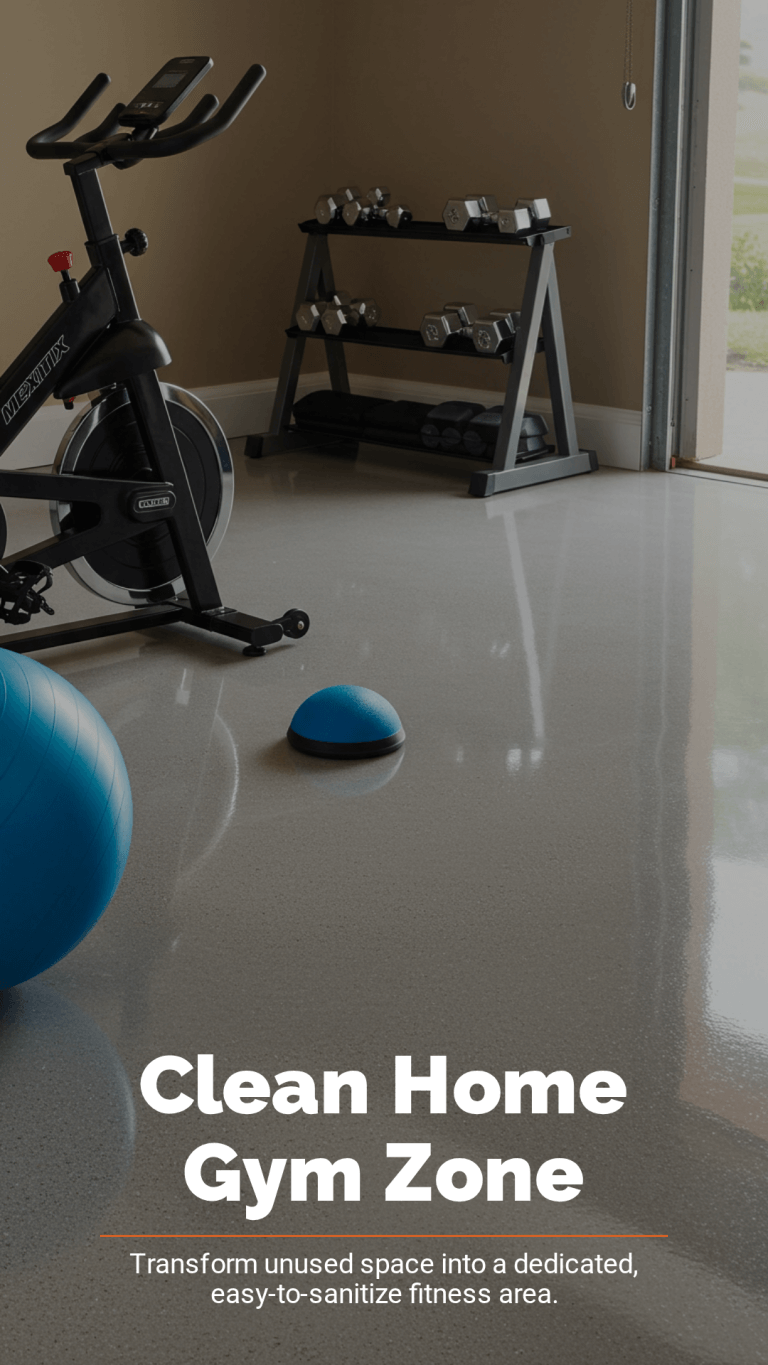 san diego home gym with epoxy flooring by Mercury Builders