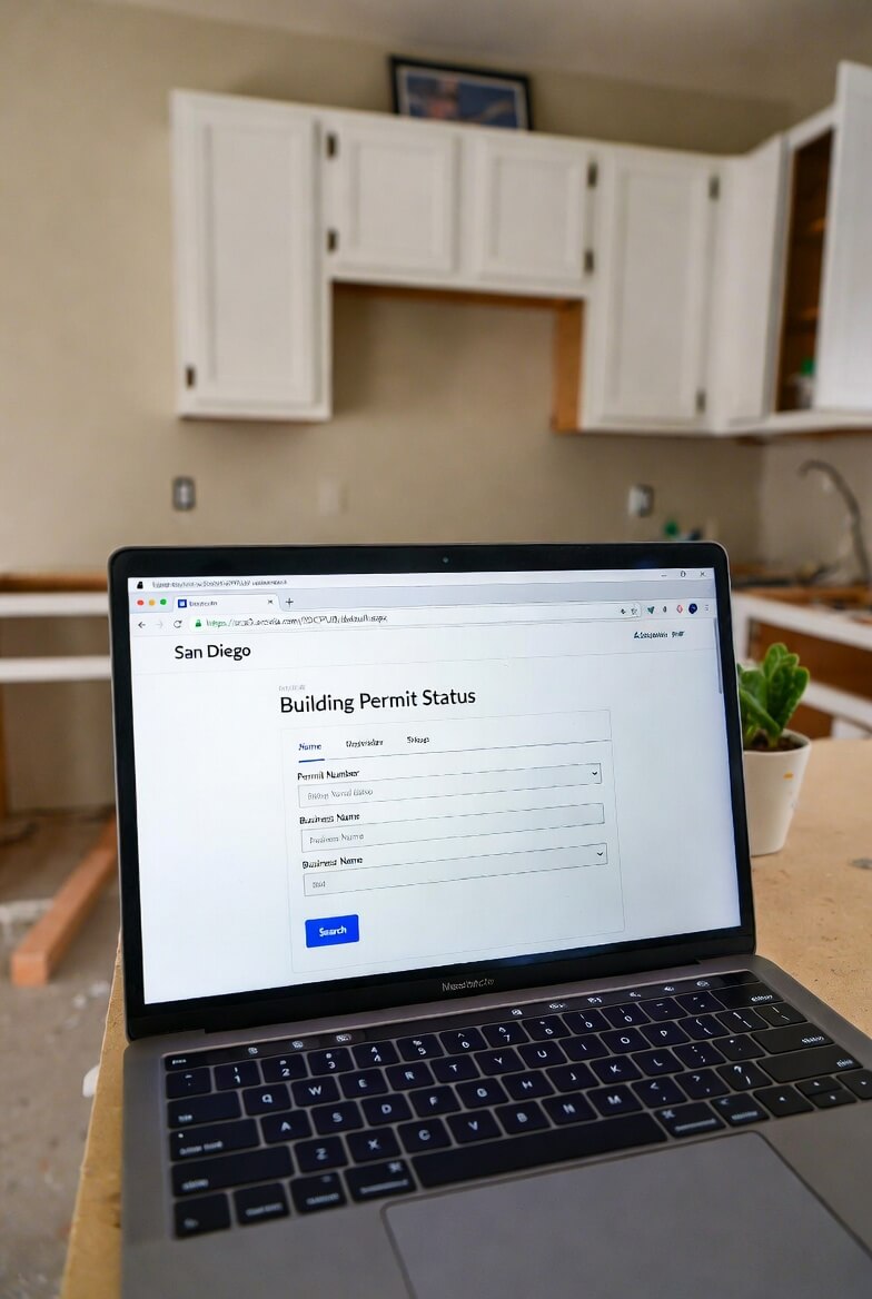 san diego remodeling permit in kitchen under remodel