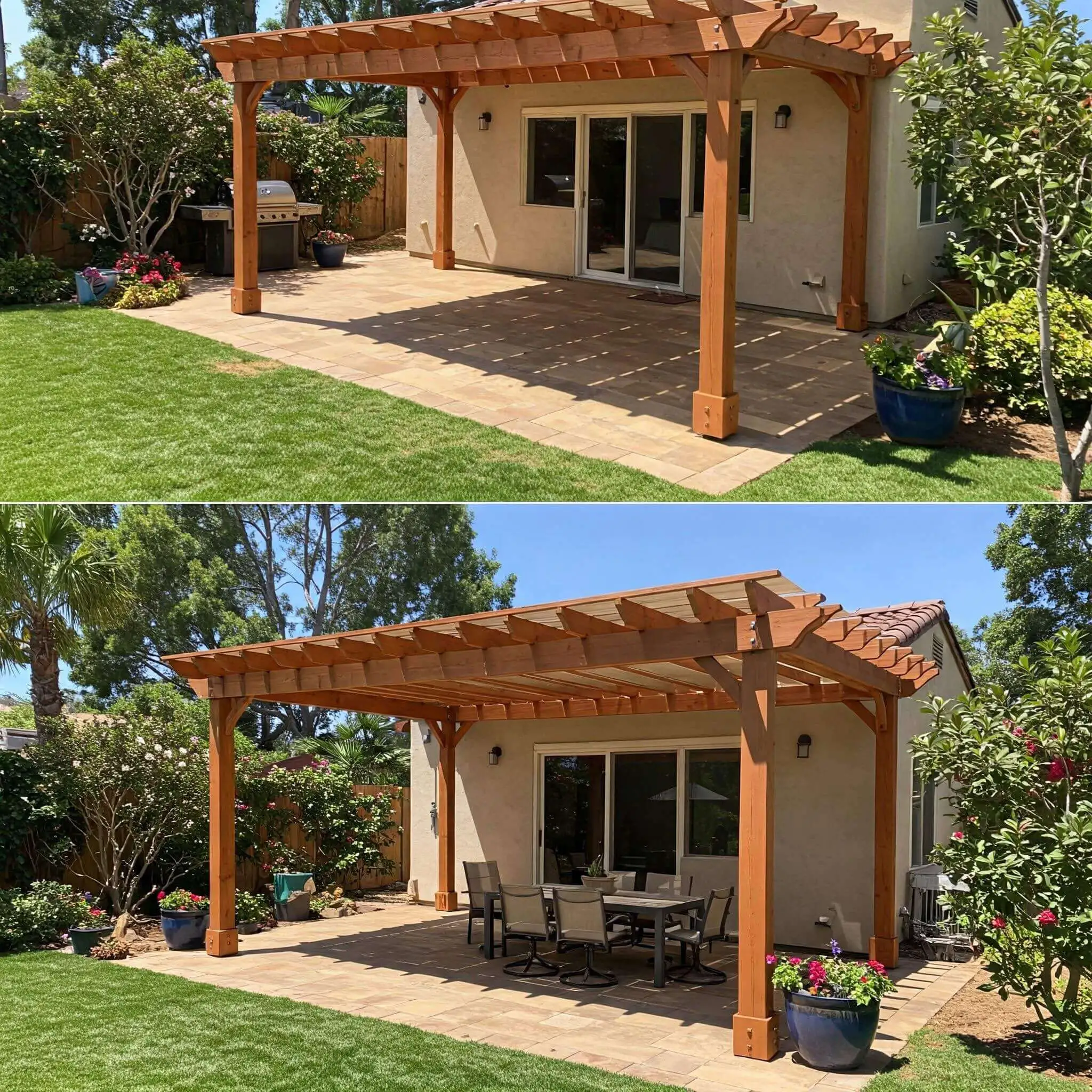 lattice pergola light color